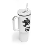 Funny Raven Brainrot Six Seven Meme Gift Tumbler With Handle - Wonder Print Shop