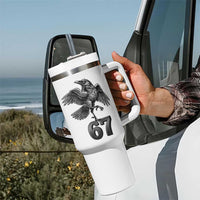 Funny Raven Brainrot Six Seven Meme Gift Tumbler With Handle - Wonder Print Shop