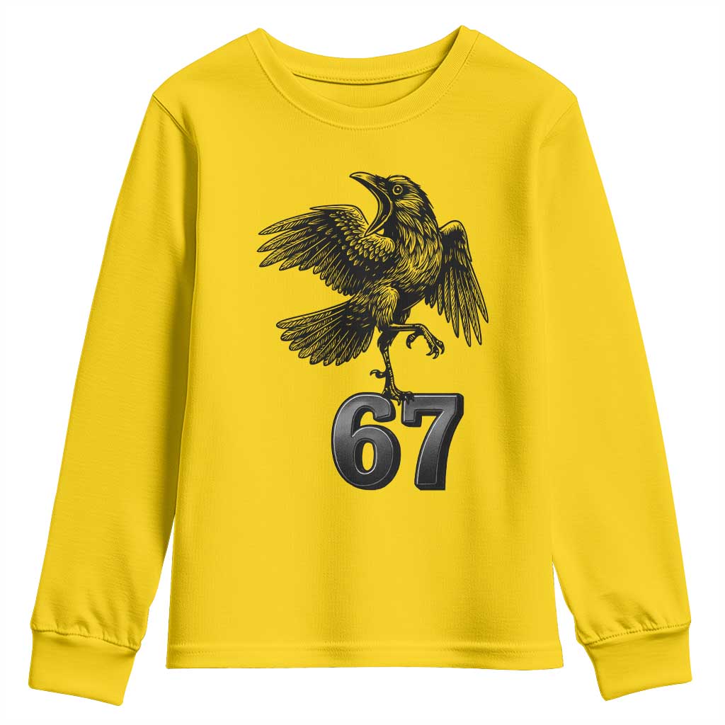 Funny Raven Brainrot Six Seven Meme Gift Youth Sweatshirt - Wonder Print Shop