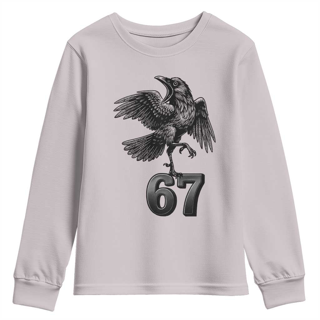 Funny Raven Brainrot Six Seven Meme Gift Youth Sweatshirt - Wonder Print Shop