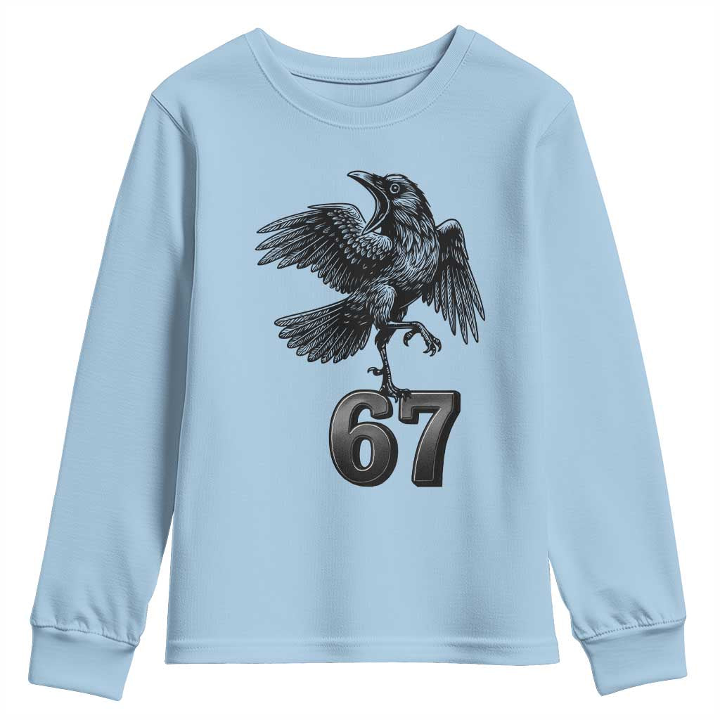 Funny Raven Brainrot Six Seven Meme Gift Youth Sweatshirt - Wonder Print Shop