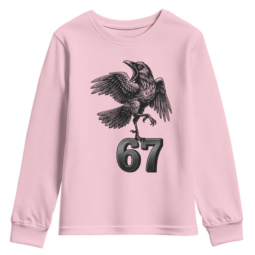 Funny Raven Brainrot Six Seven Meme Gift Youth Sweatshirt - Wonder Print Shop