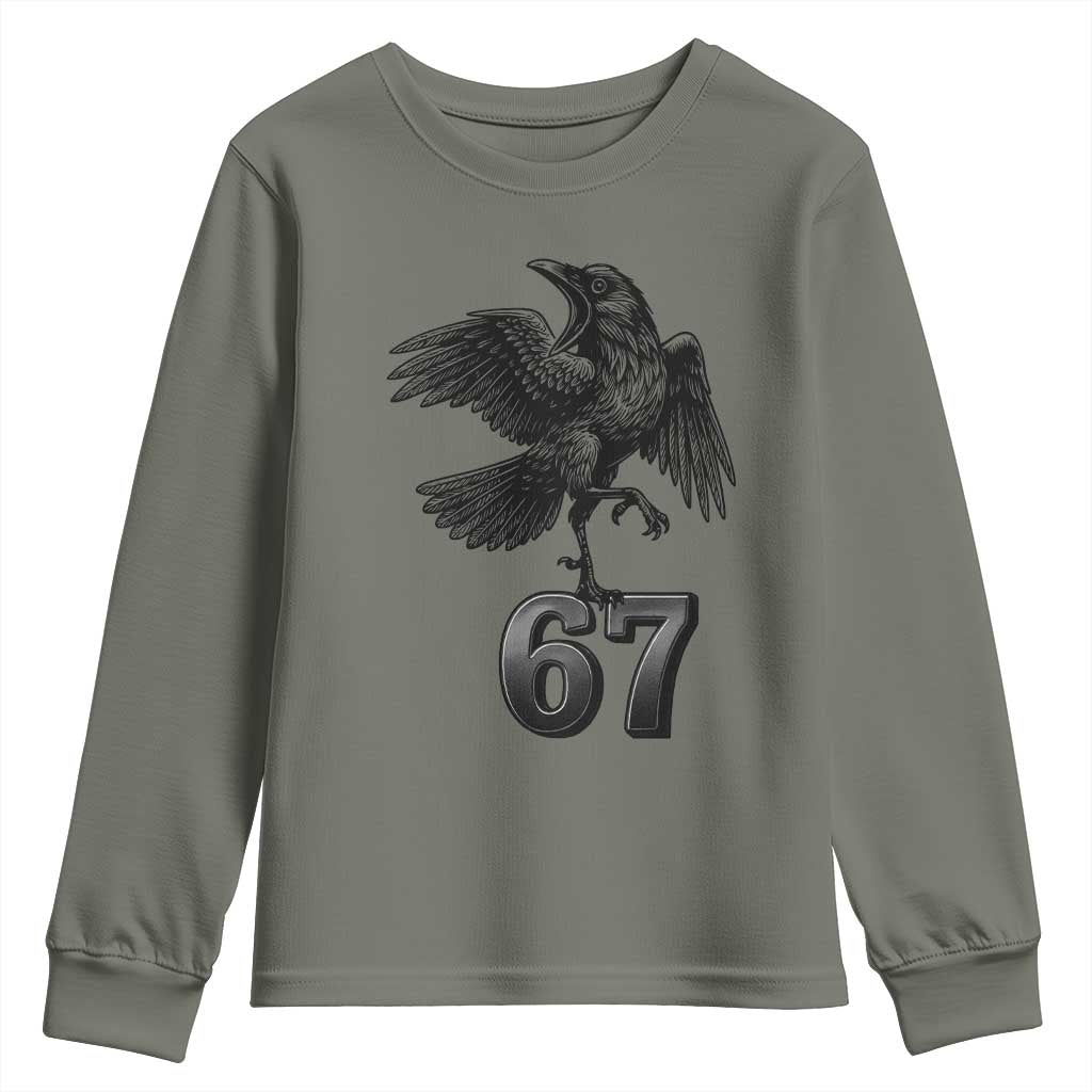 Funny Raven Brainrot Six Seven Meme Gift Youth Sweatshirt - Wonder Print Shop