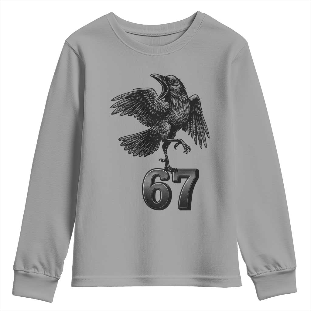 Funny Raven Brainrot Six Seven Meme Gift Youth Sweatshirt - Wonder Print Shop