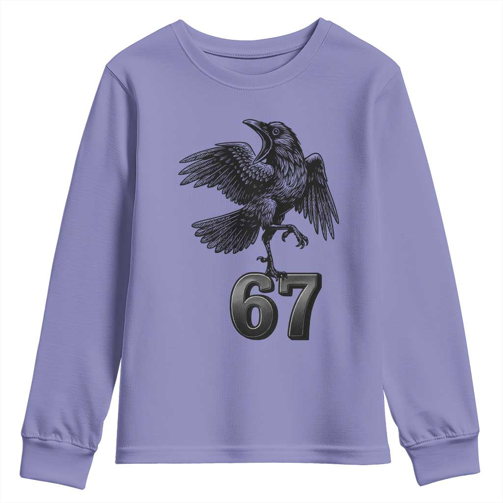 Funny Raven Brainrot Six Seven Meme Gift Youth Sweatshirt - Wonder Print Shop