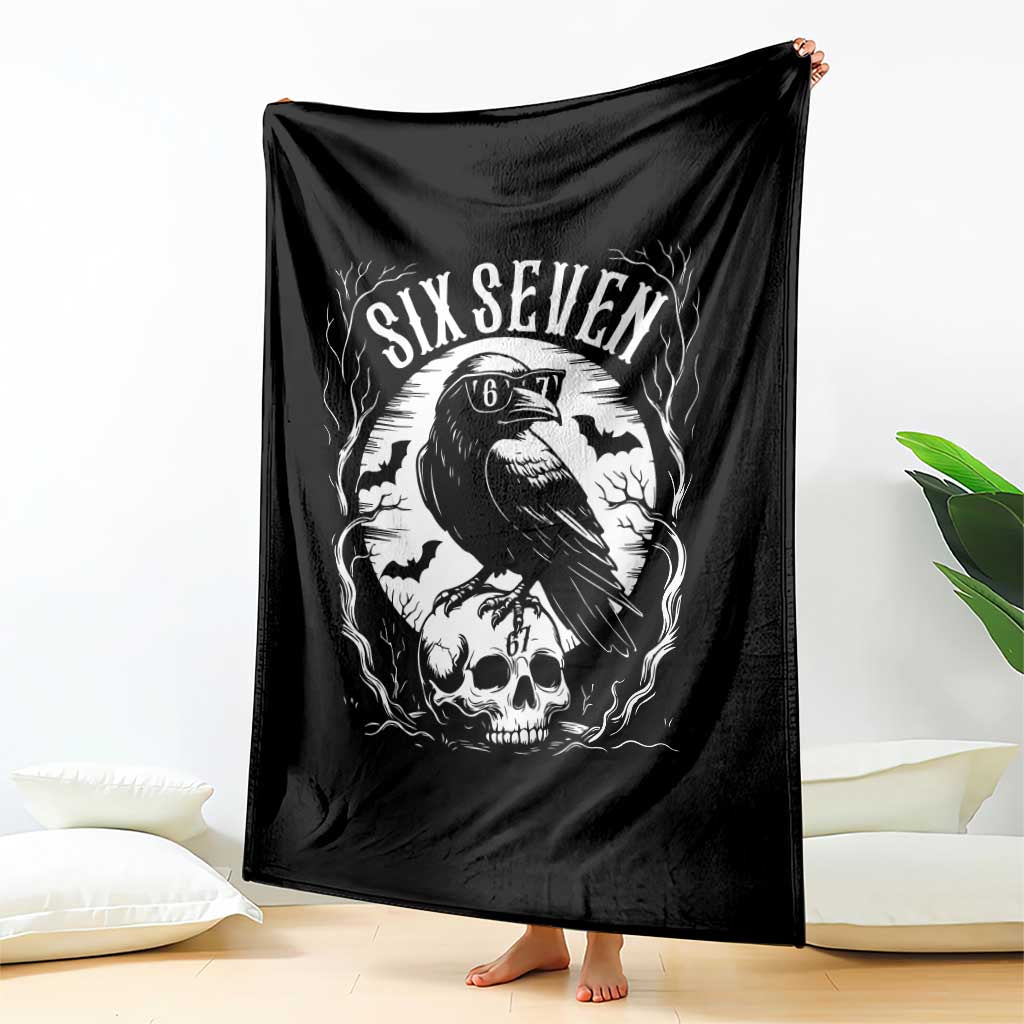 Gothic Raven Brainrot Six Seven Throw Blanket Gen Z Alpha Gift - Wonder Print Shop