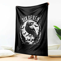 Gothic Raven Brainrot Six Seven Throw Blanket Gen Z Alpha Gift - Wonder Print Shop