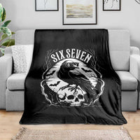 Gothic Raven Brainrot Six Seven Throw Blanket Gen Z Alpha Gift - Wonder Print Shop