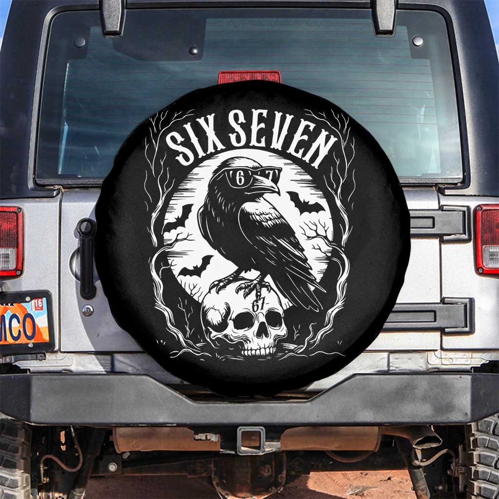 Gothic Raven Brainrot Six Seven Spare Tire Cover Gen Z Alpha Gift - Wonder Print Shop