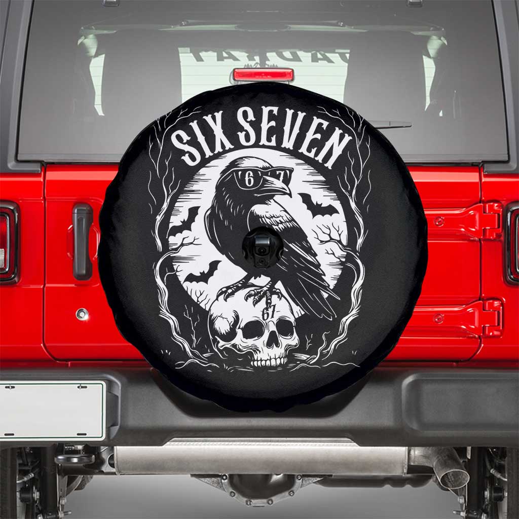 Gothic Raven Brainrot Six Seven Spare Tire Cover Gen Z Alpha Gift - Wonder Print Shop