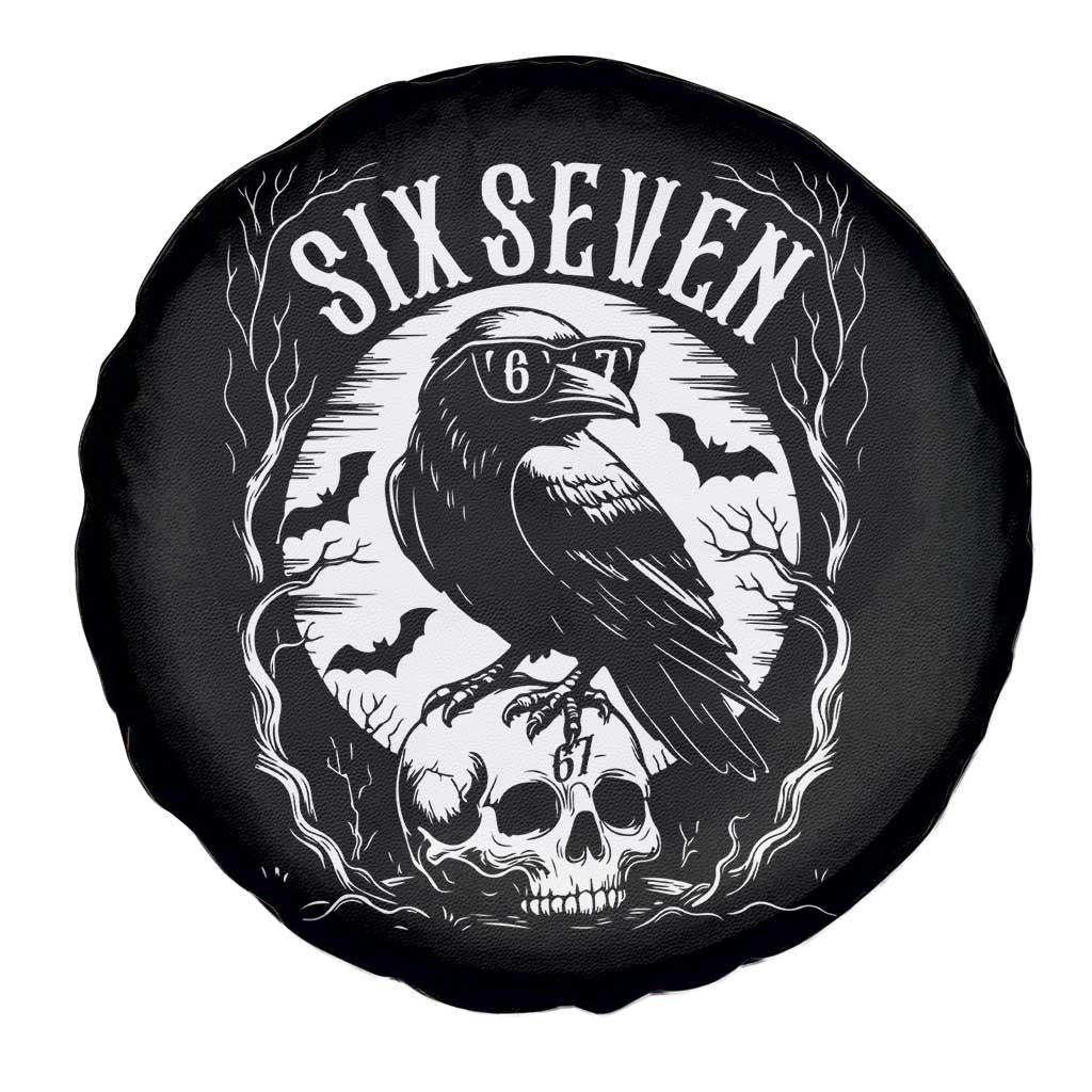 Gothic Raven Brainrot Six Seven Spare Tire Cover Gen Z Alpha Gift - Wonder Print Shop
