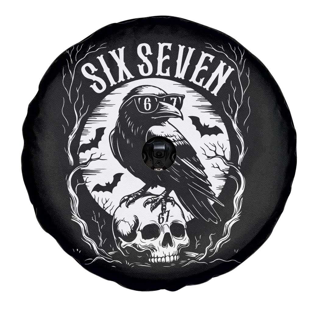 Gothic Raven Brainrot Six Seven Spare Tire Cover Gen Z Alpha Gift - Wonder Print Shop