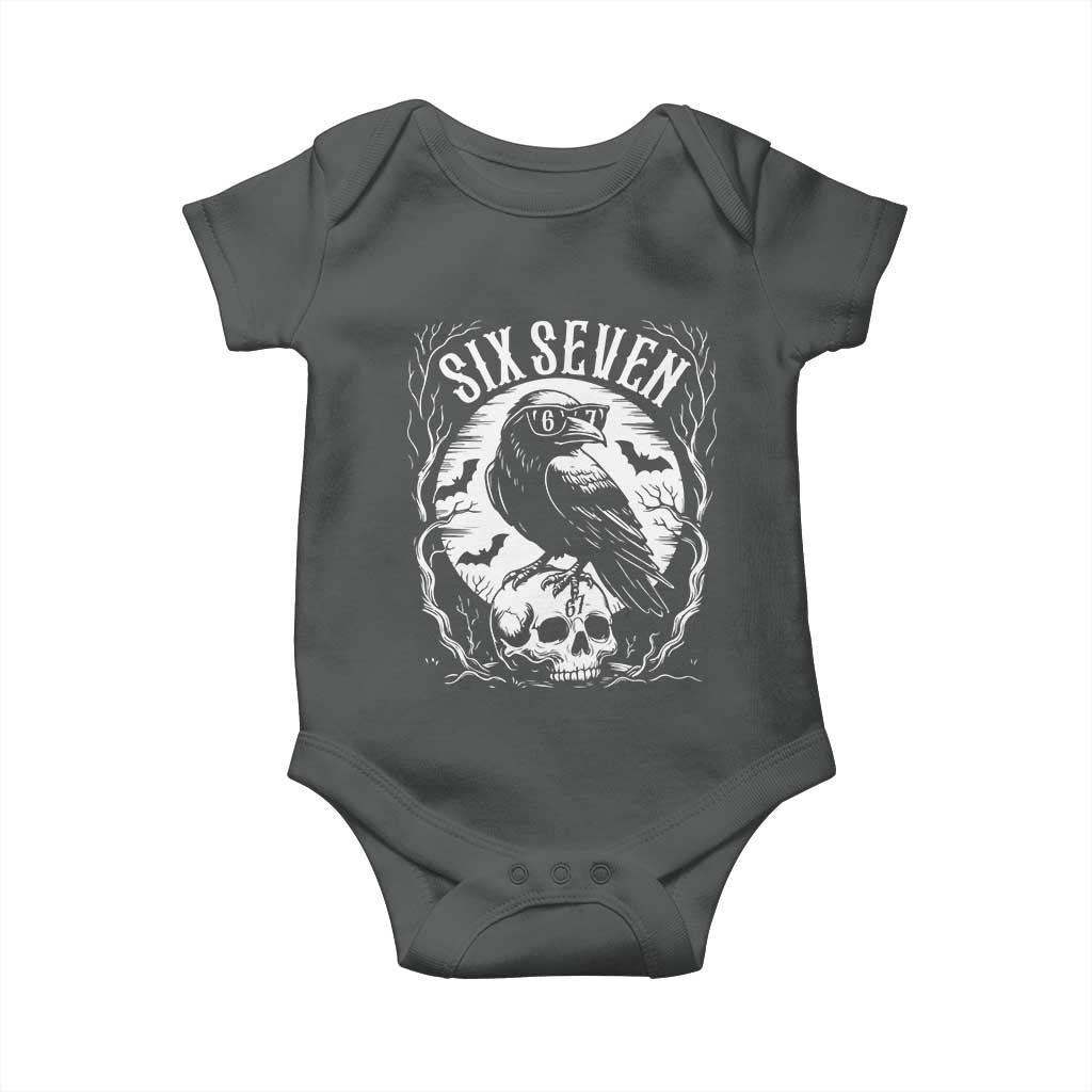 Gothic Raven Brainrot Six Seven Baby Onesie Gen Z Alpha Gift - Wonder Print Shop