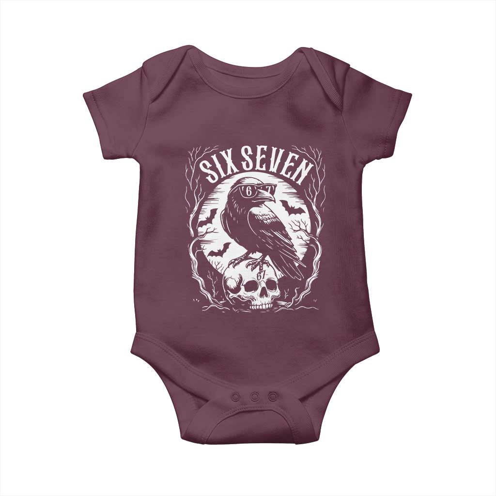 Gothic Raven Brainrot Six Seven Baby Onesie Gen Z Alpha Gift - Wonder Print Shop