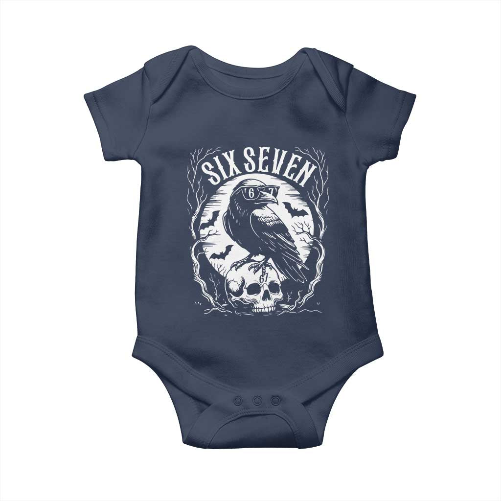Gothic Raven Brainrot Six Seven Baby Onesie Gen Z Alpha Gift - Wonder Print Shop