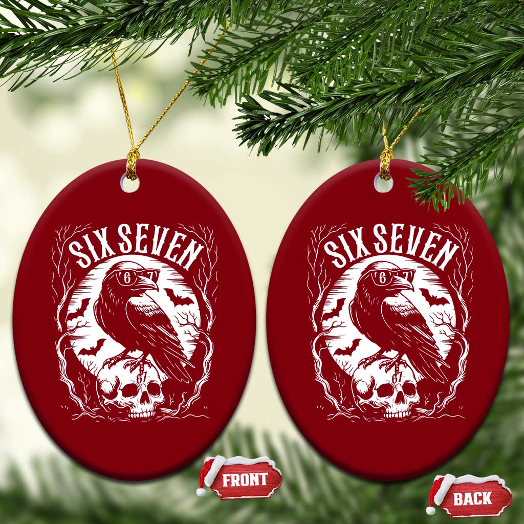 Gothic Raven Brainrot Six Seven Ceramic Ornament Gen Z Alpha Gift - Wonder Print Shop
