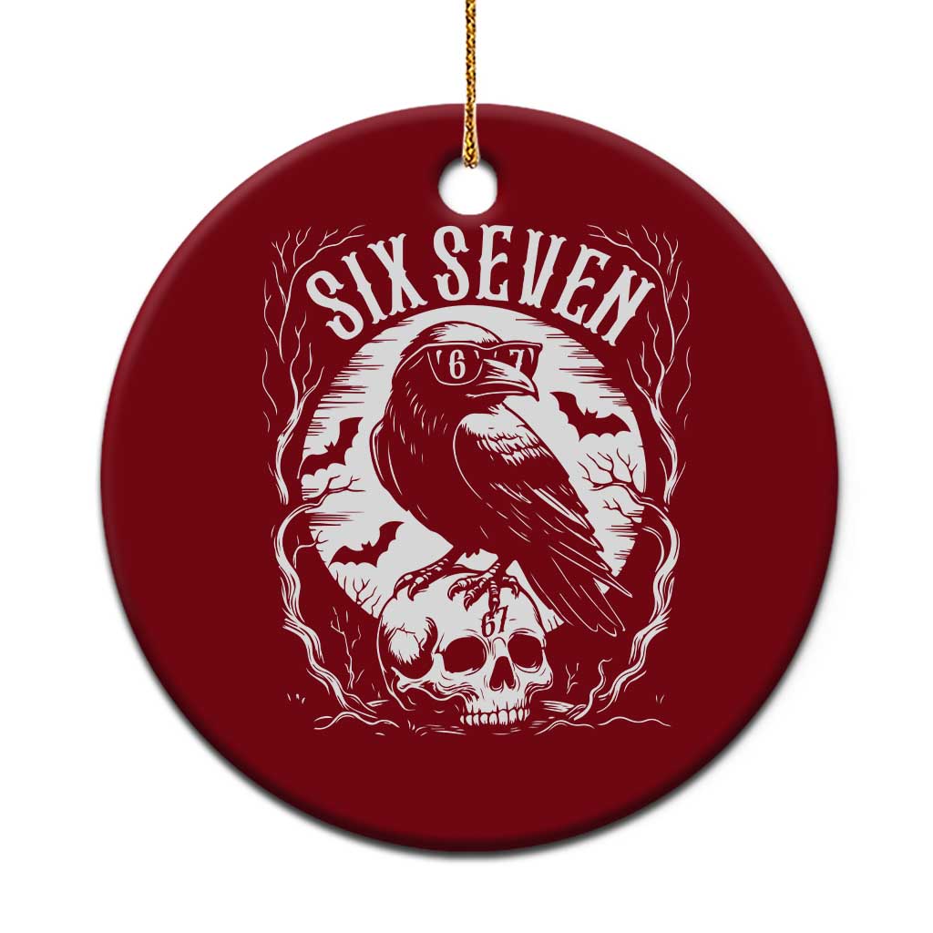 Gothic Raven Brainrot Six Seven Ceramic Ornament Gen Z Alpha Gift - Wonder Print Shop
