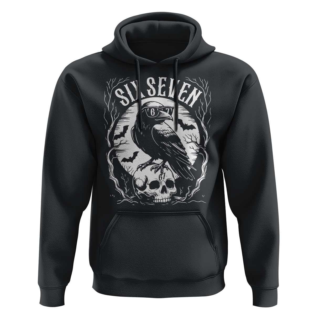 Gothic Raven Brainrot Six Seven Hoodie Gen Z Alpha Gift - Wonder Print Shop