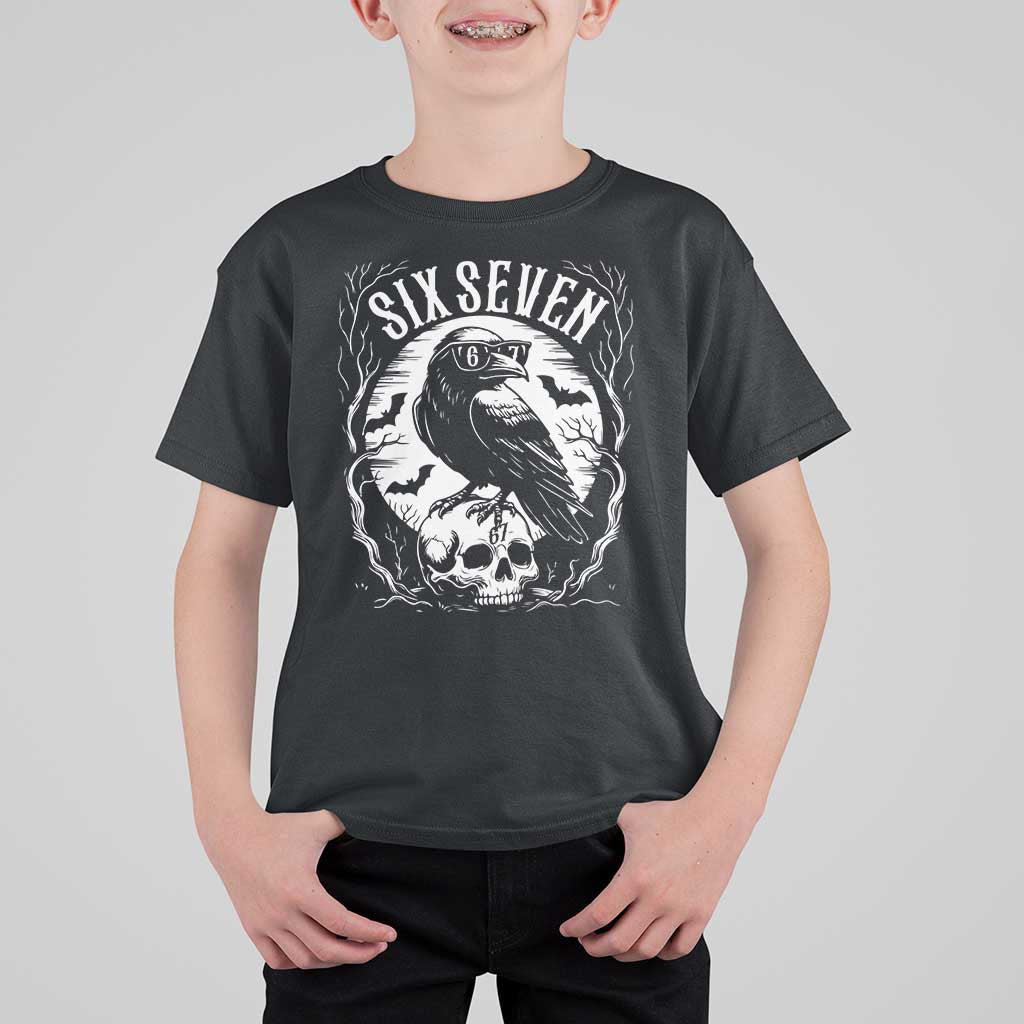 Gothic Raven Brainrot Six Seven T Shirt For Kid Gen Z Alpha Gift - Wonder Print Shop