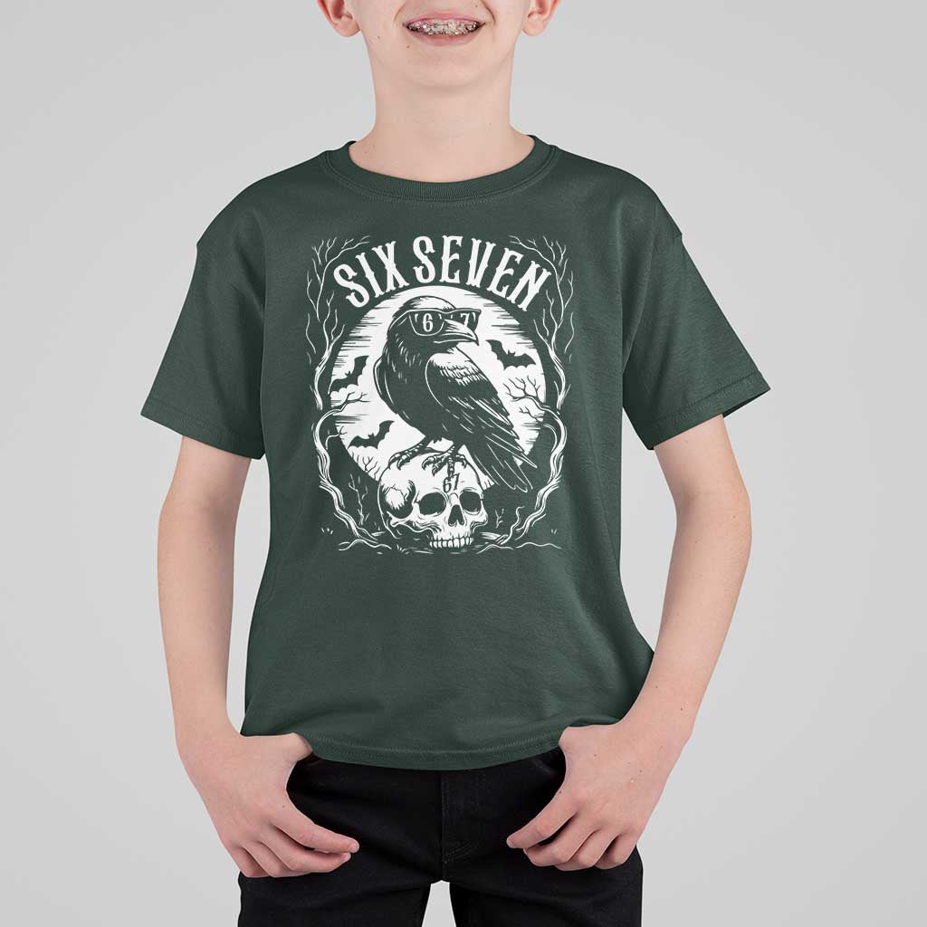 Gothic Raven Brainrot Six Seven T Shirt For Kid Gen Z Alpha Gift - Wonder Print Shop