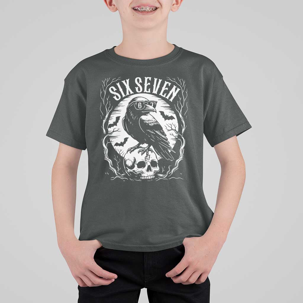 Gothic Raven Brainrot Six Seven T Shirt For Kid Gen Z Alpha Gift - Wonder Print Shop