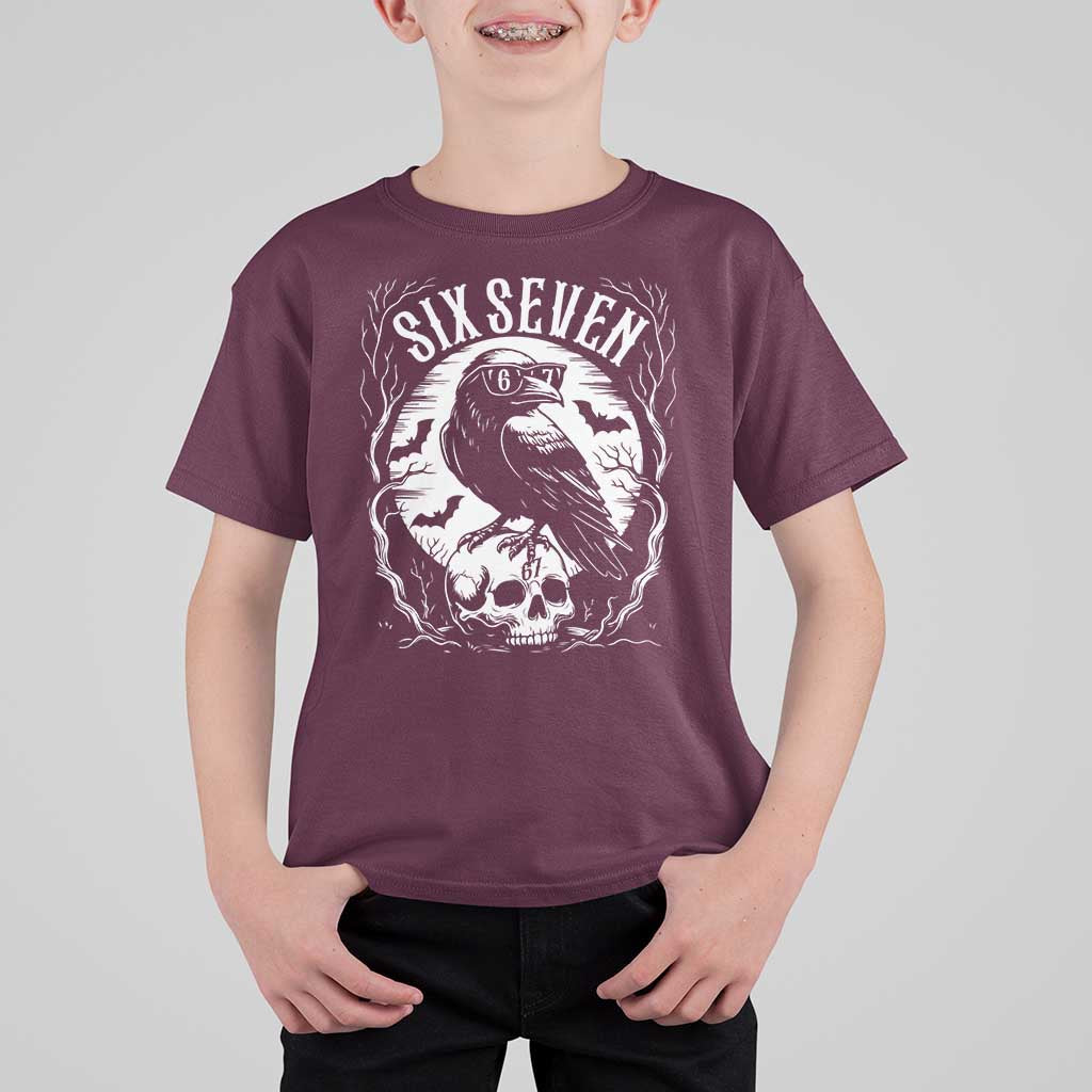 Gothic Raven Brainrot Six Seven T Shirt For Kid Gen Z Alpha Gift - Wonder Print Shop