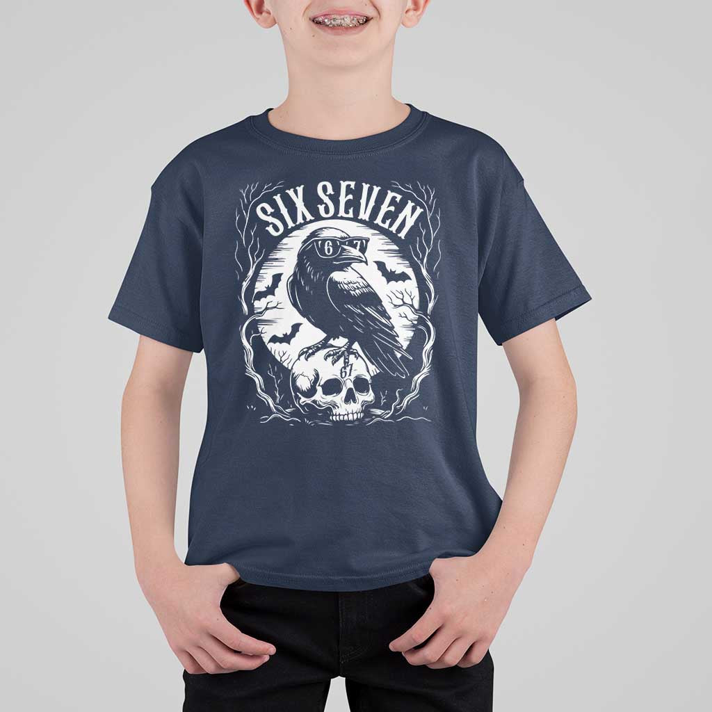 Gothic Raven Brainrot Six Seven T Shirt For Kid Gen Z Alpha Gift - Wonder Print Shop