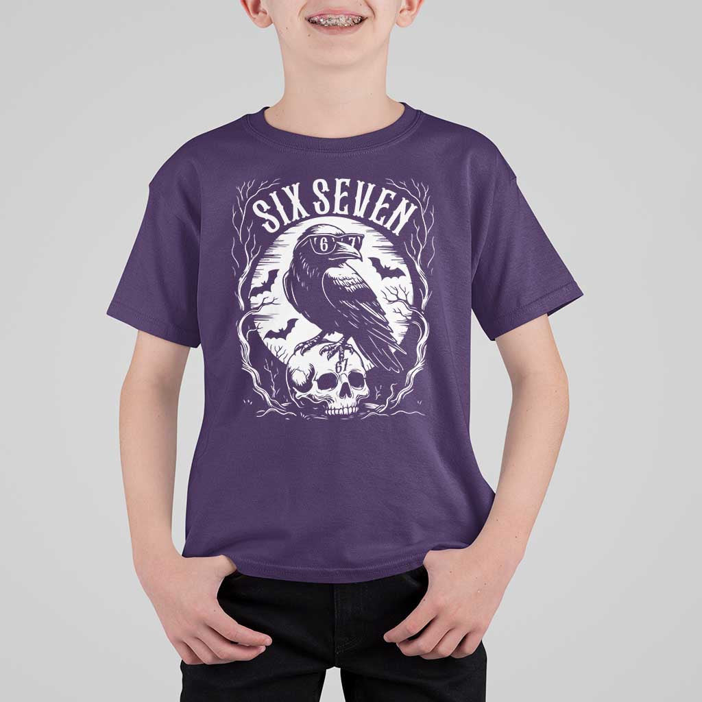 Gothic Raven Brainrot Six Seven T Shirt For Kid Gen Z Alpha Gift - Wonder Print Shop