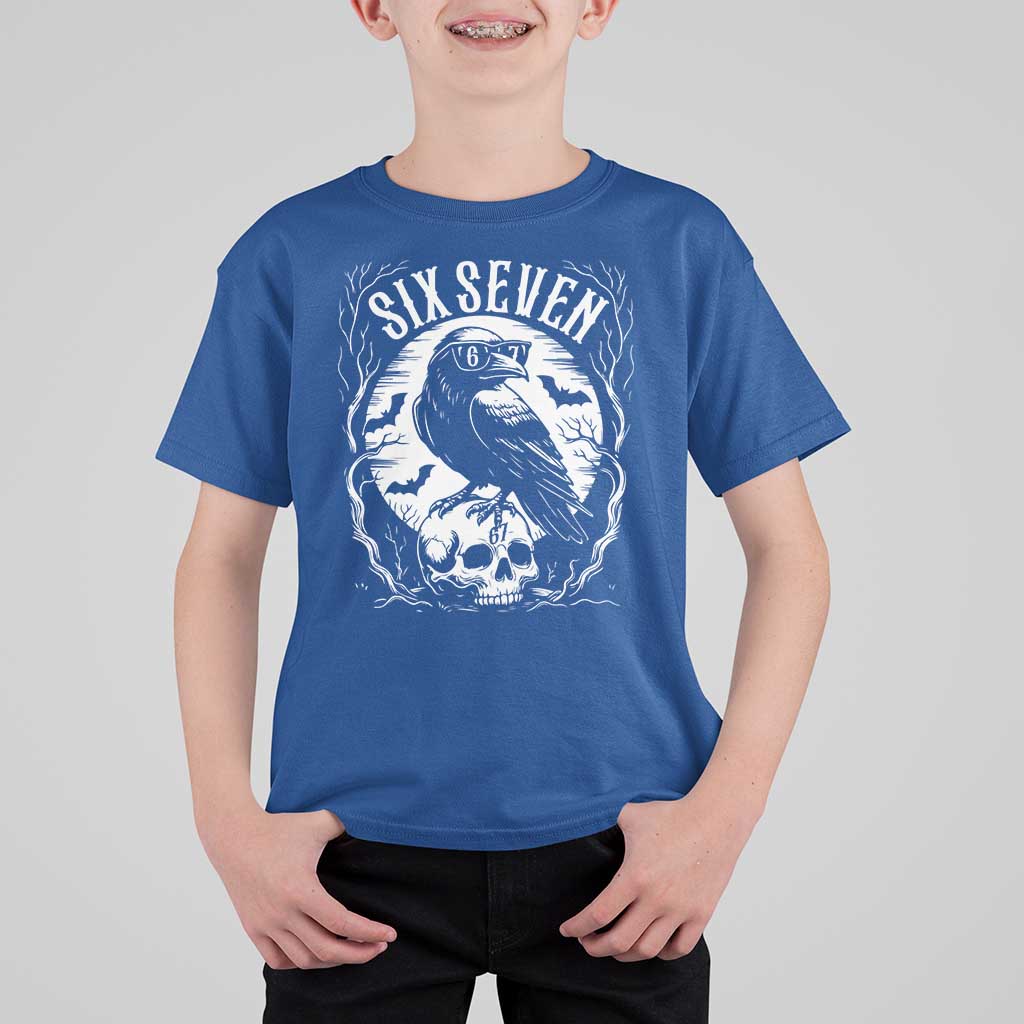 Gothic Raven Brainrot Six Seven T Shirt For Kid Gen Z Alpha Gift - Wonder Print Shop