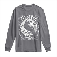 Gothic Raven Brainrot Six Seven Long Sleeve Shirt Gen Z Alpha Gift - Wonder Print Shop