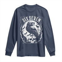 Gothic Raven Brainrot Six Seven Long Sleeve Shirt Gen Z Alpha Gift - Wonder Print Shop