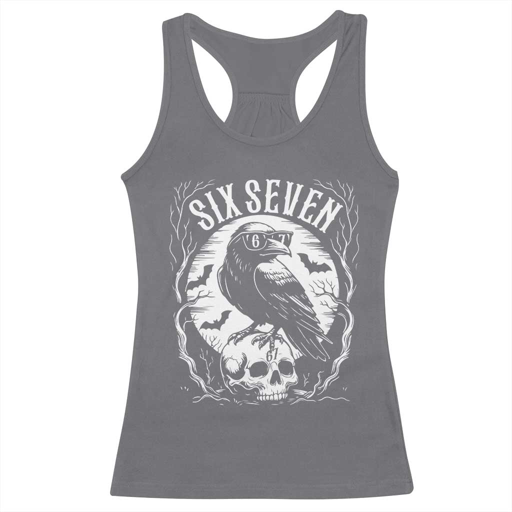 Gothic Raven Brainrot Six Seven Racerback Tank Top Gen Z Alpha Gift - Wonder Print Shop