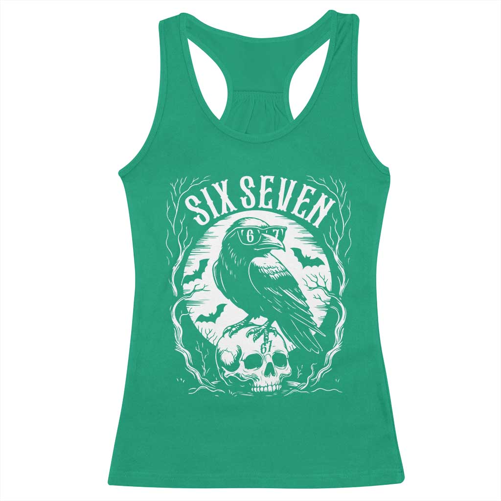 Gothic Raven Brainrot Six Seven Racerback Tank Top Gen Z Alpha Gift - Wonder Print Shop