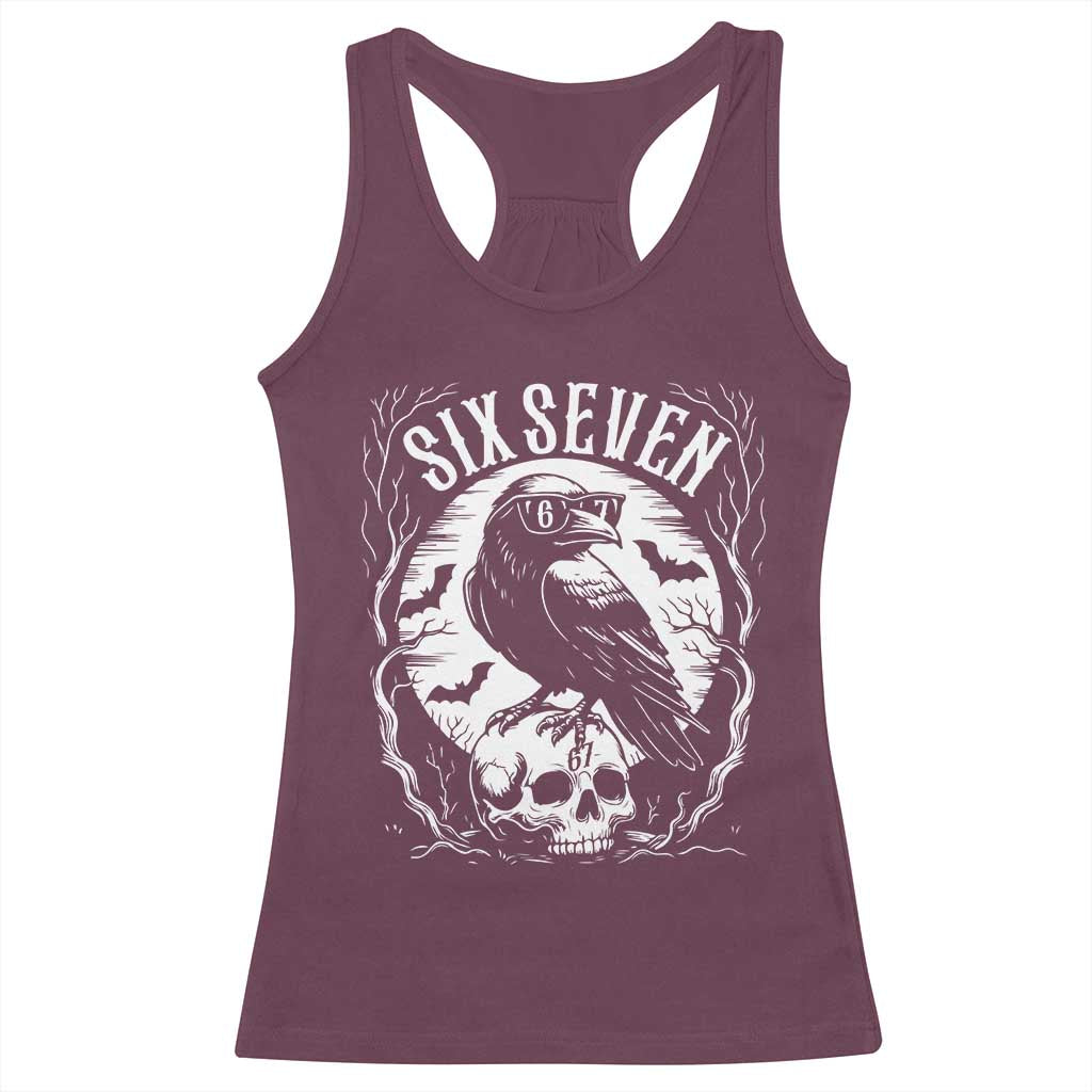 Gothic Raven Brainrot Six Seven Racerback Tank Top Gen Z Alpha Gift - Wonder Print Shop