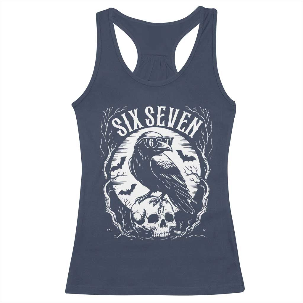 Gothic Raven Brainrot Six Seven Racerback Tank Top Gen Z Alpha Gift - Wonder Print Shop