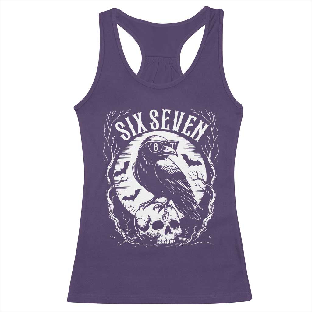 Gothic Raven Brainrot Six Seven Racerback Tank Top Gen Z Alpha Gift - Wonder Print Shop