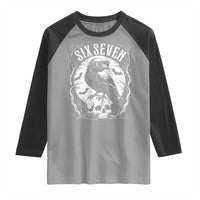 Gothic Raven Brainrot Six Seven Raglan Shirt Gen Z Alpha Gift - Wonder Print Shop