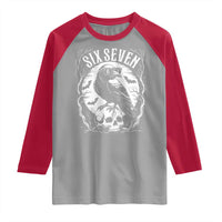Gothic Raven Brainrot Six Seven Raglan Shirt Gen Z Alpha Gift - Wonder Print Shop