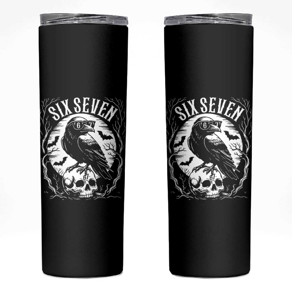 Gothic Raven Brainrot Six Seven Skinny Tumbler Gen Z Alpha Gift - Wonder Print Shop