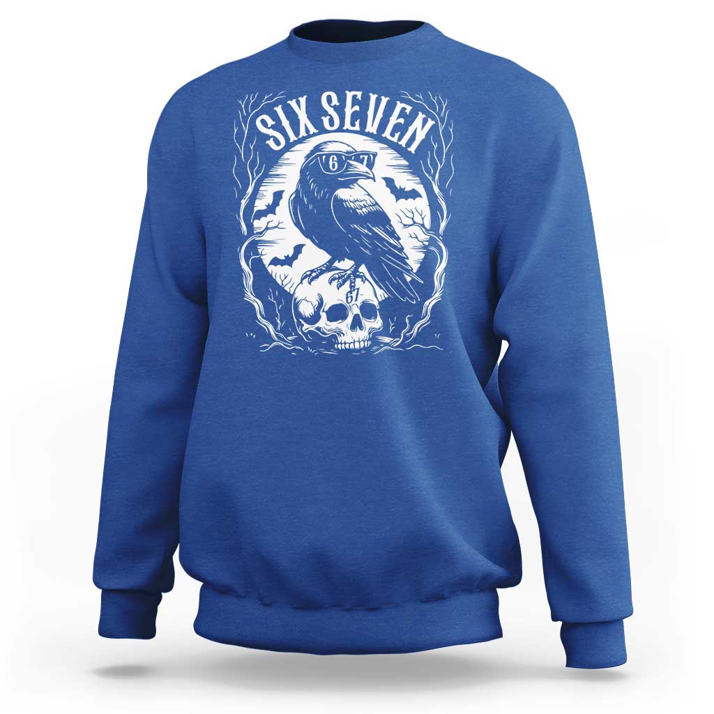 Gothic Raven Brainrot Six Seven Sweatshirt Gen Z Alpha Gift - Wonder Print Shop