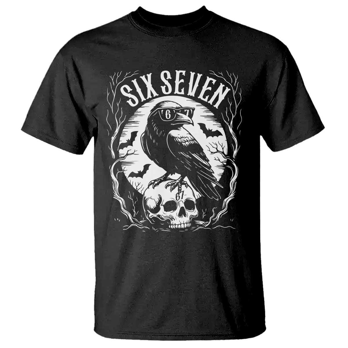 Gothic Raven Brainrot Six Seven T Shirt Gen Z Alpha Gift - Wonder Print Shop