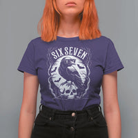 Gothic Raven Brainrot Six Seven T Shirt For Women Gen Z Alpha Gift - Wonder Print Shop