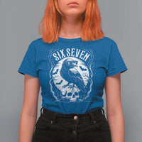 Gothic Raven Brainrot Six Seven T Shirt For Women Gen Z Alpha Gift - Wonder Print Shop