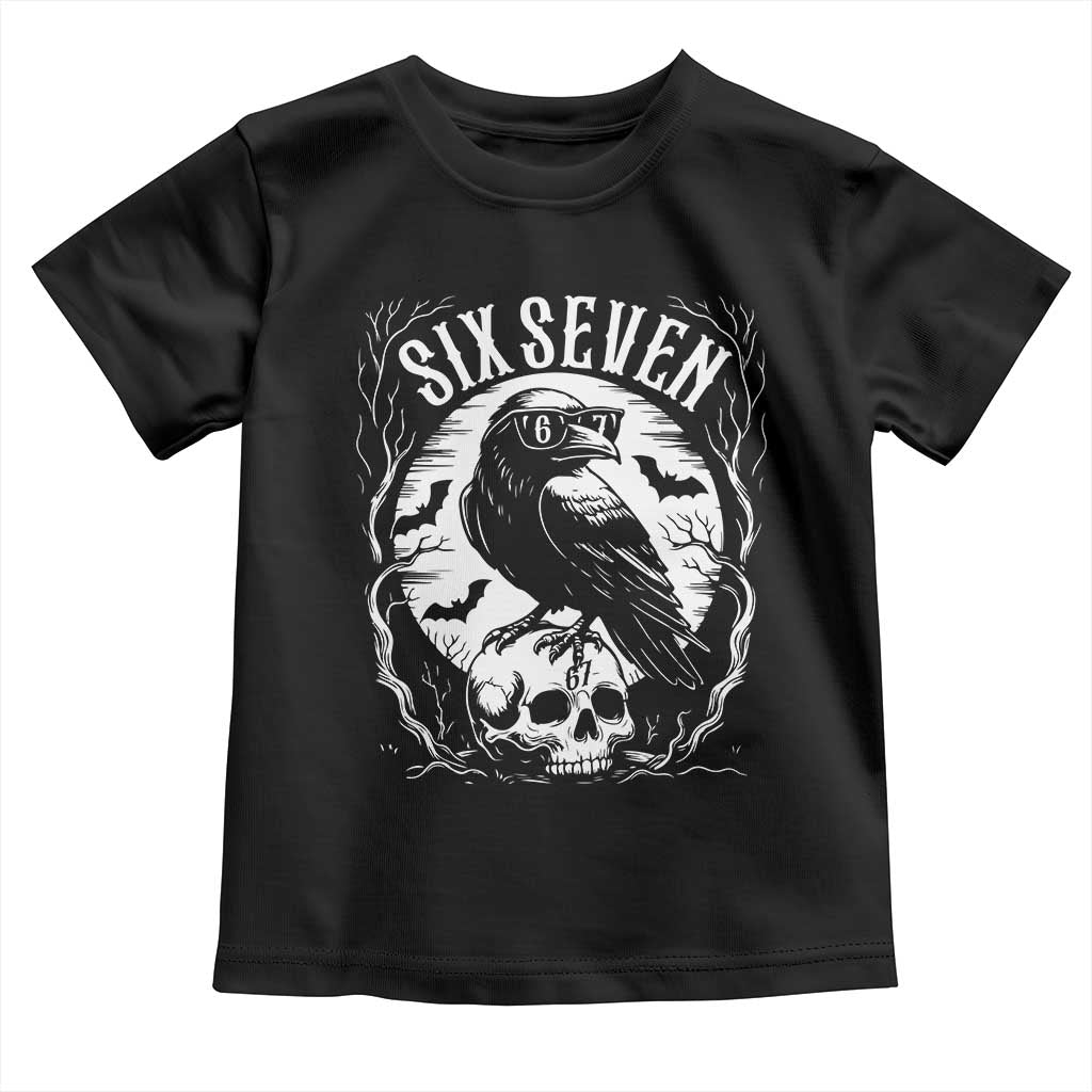 Gothic Raven Brainrot Six Seven Toddler T Shirt Gen Z Alpha Gift - Wonder Print Shop