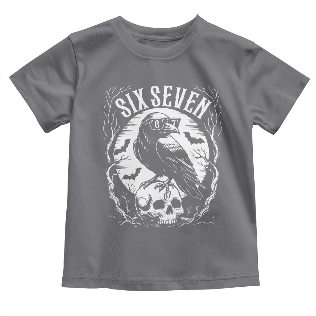 Gothic Raven Brainrot Six Seven Toddler T Shirt Gen Z Alpha Gift - Wonder Print Shop