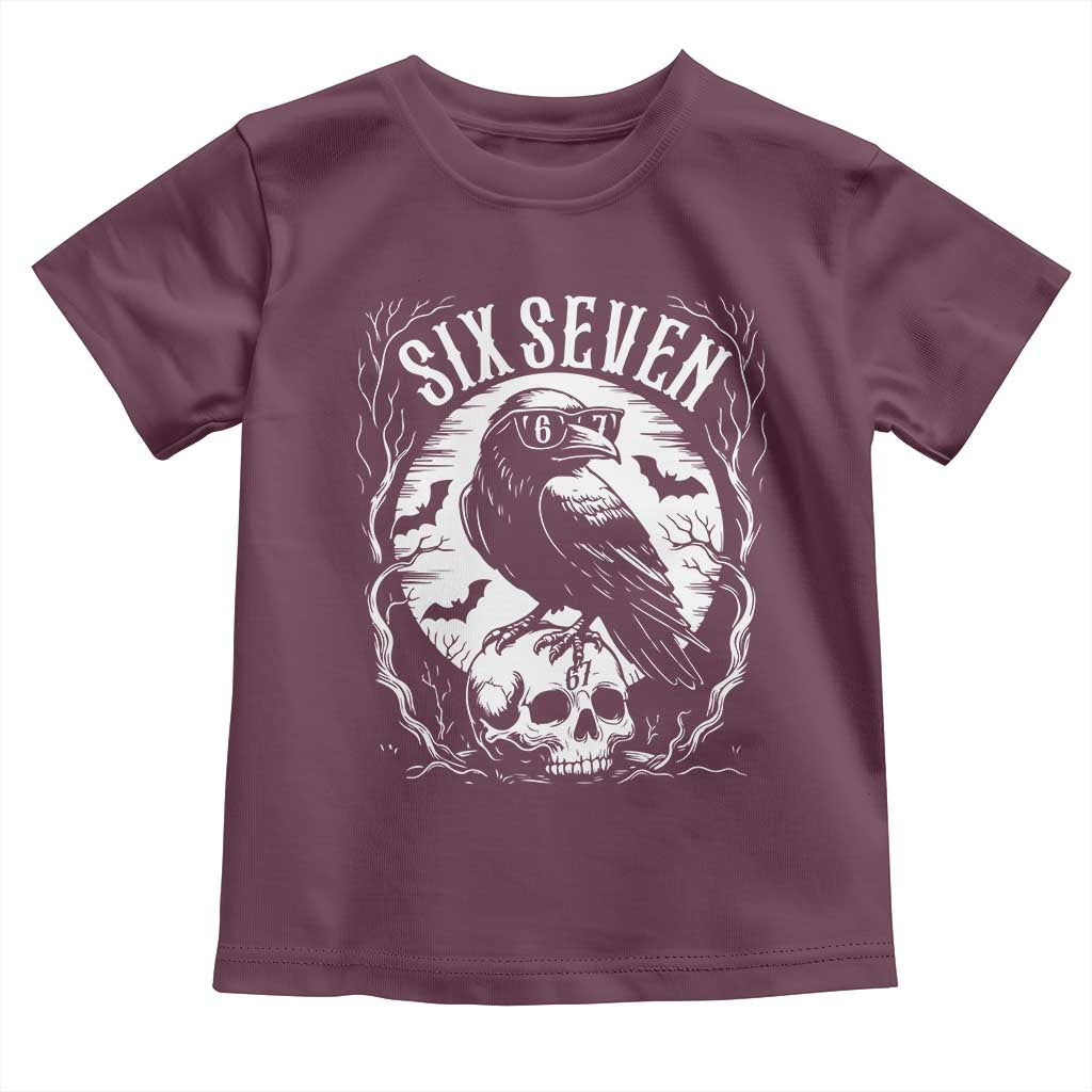 Gothic Raven Brainrot Six Seven Toddler T Shirt Gen Z Alpha Gift - Wonder Print Shop