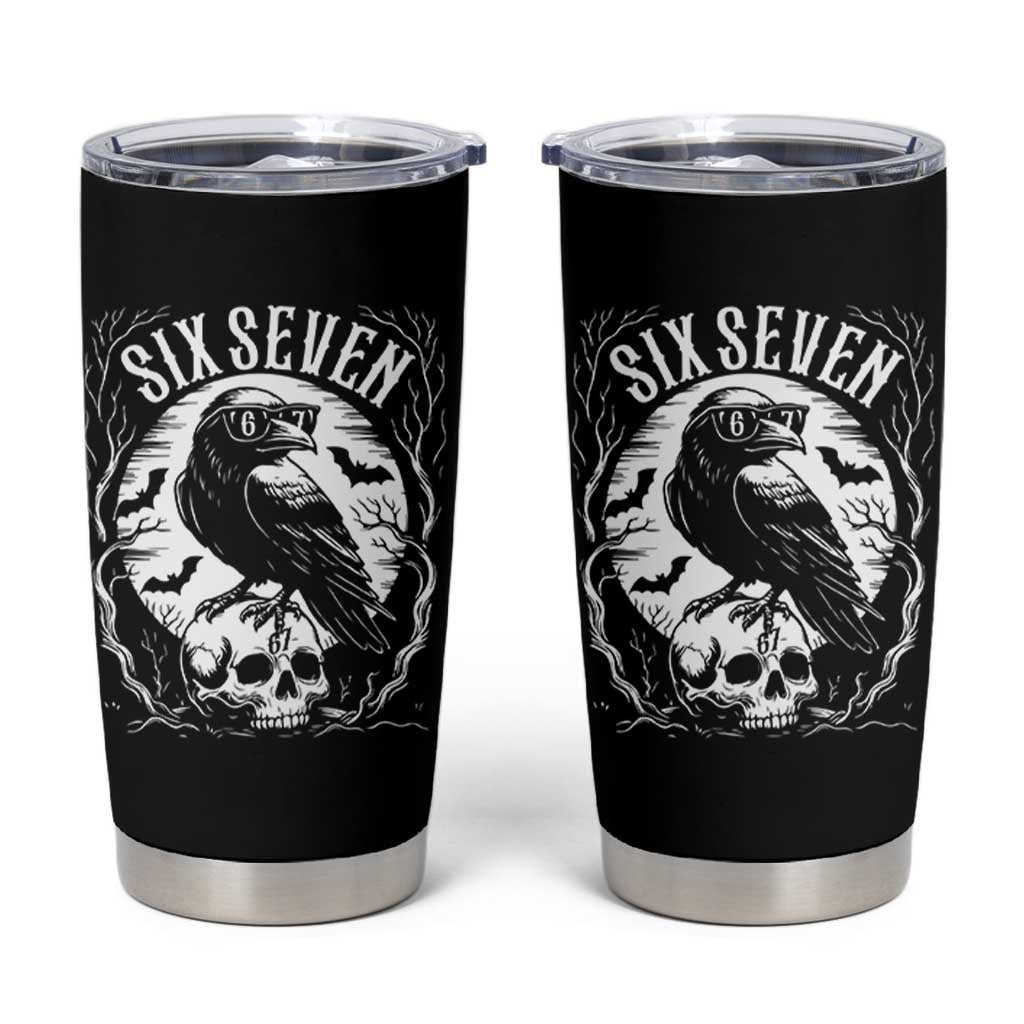 Gothic Raven Brainrot Six Seven Tumbler Cup Gen Z Alpha Gift - Wonder Print Shop