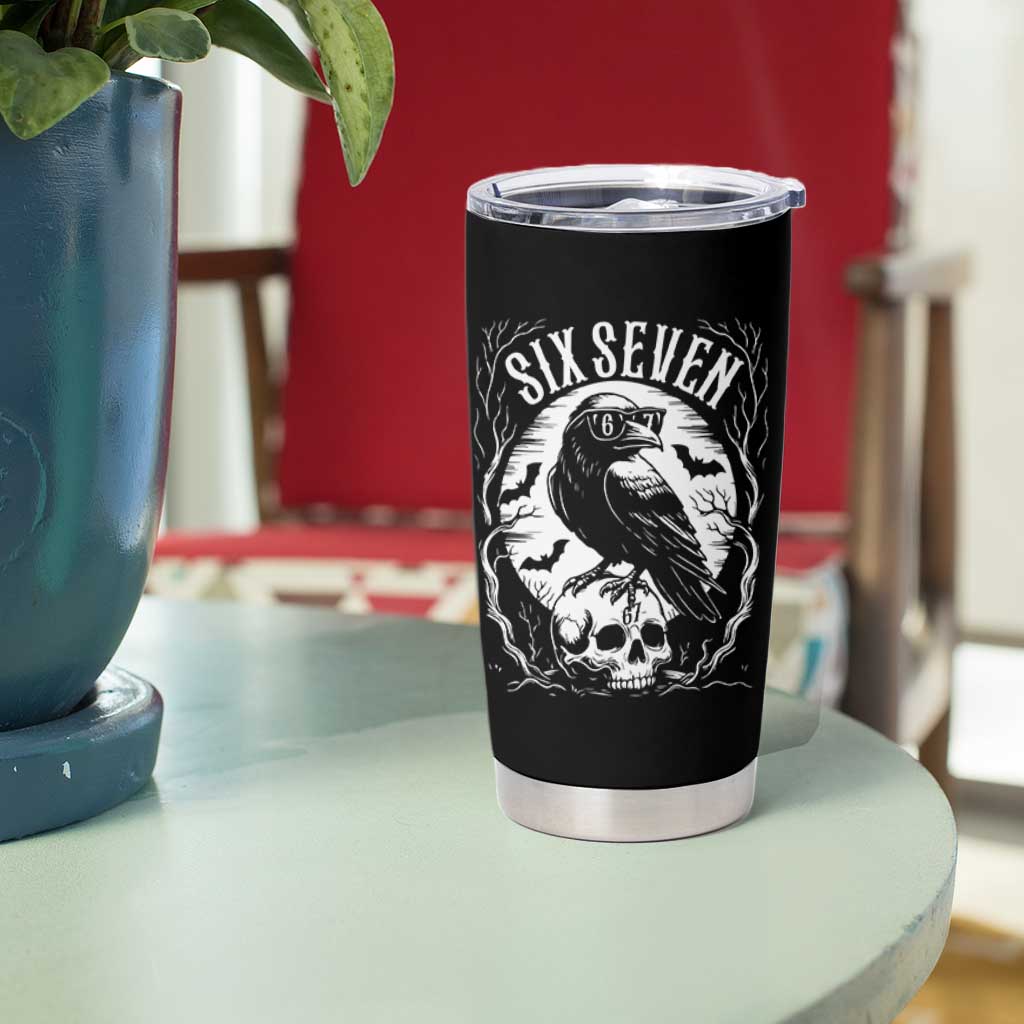 Gothic Raven Brainrot Six Seven Tumbler Cup Gen Z Alpha Gift - Wonder Print Shop