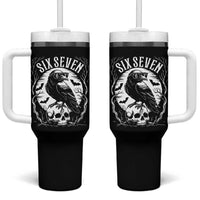Gothic Raven Brainrot Six Seven Tumbler With Handle Gen Z Alpha Gift - Wonder Print Shop