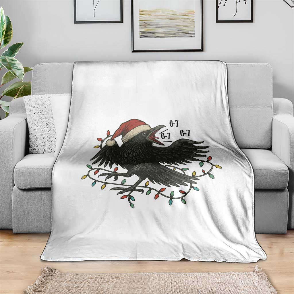 Funny Raven Six Seven Meme Throw Blanket Christmas Gift For Gen Z - Wonder Print Shop